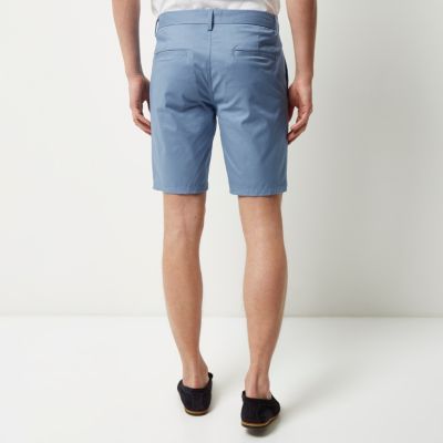 Blue slim fit shorts